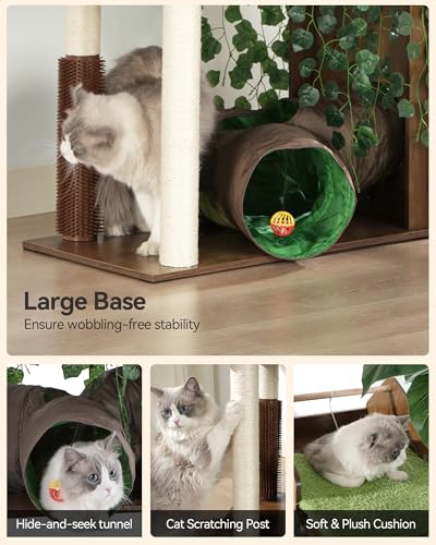 Large Cat Tree with Leaves (Greige)