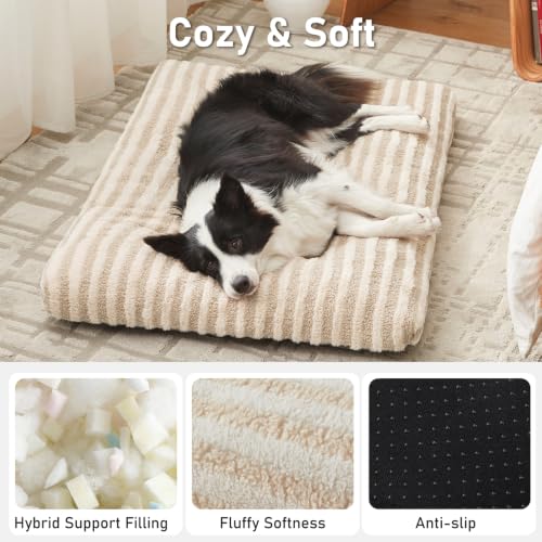 Washable Dog Bed Large Sized Dogs (White / 35.0"l x 23.0"w x 3.5"th)