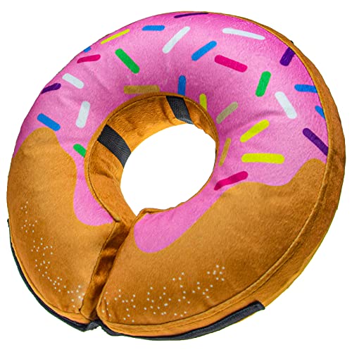 Inflatable Dog Cone Collar Alternative After Surgery Small (Donut-Strawberry / Small [Neck:4"-7"])
