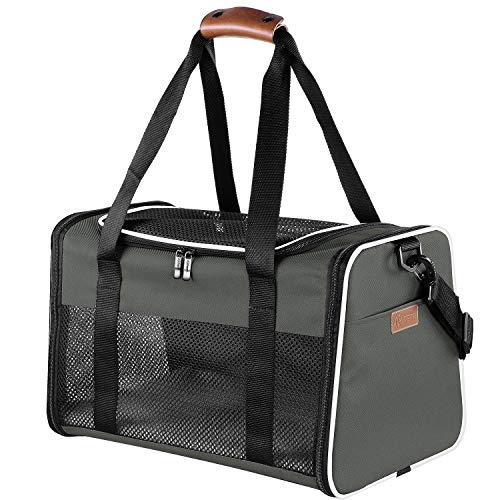 Cat Carrier Portable Foldable Dog Pet Carrier (17.5"L x 11.0"W x 11.0"H / Brown)