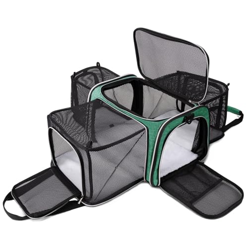 Cat Carrier Bag (Green / 17.5"L x 12.0"W x 11.5"H)