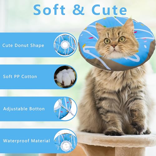 Cat Cone Collar Soft (Waterproof Blue / Large)