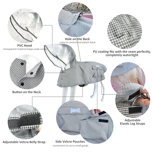 Waterproof Dog Raincoat (Black&White / X-Large)