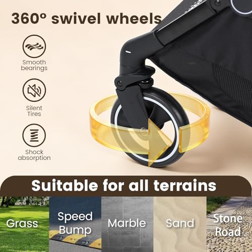 T3 Pet Stroller for Small Dogs & Cats up to 44lbs (Beige & Net Wall / T3)