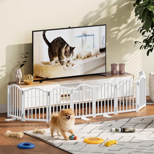 2 Pack Short Dog Gate Indoor (White / 4 Panel-16''H, Up to 48''W (2Pack))