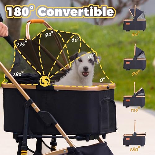 Pet Stroller for Small Dogs Cats (Black)