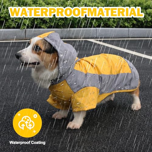 Dog Raincoat Water Resistant (Yellow / XX-Large)