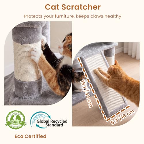 Tall Cat Tree 78 (Light Gray / 70 inch)