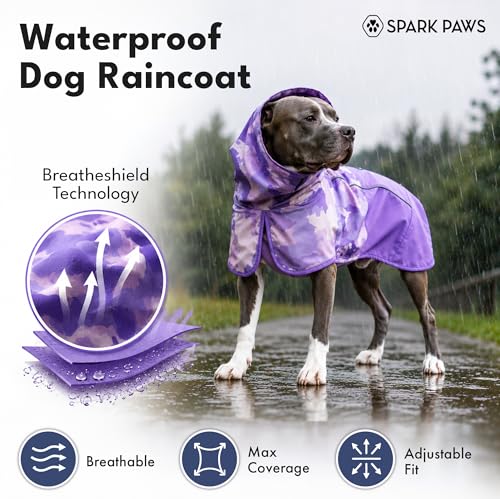 Dog Raincoat Waterproof Rain Jacket w (Camo Purple / Small)