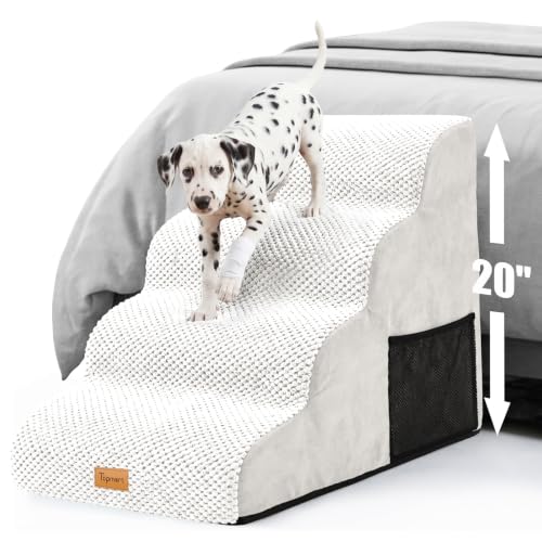 High Density Foam Dog Steps 4 Tiers (White / 28.5*15.7*20.5)