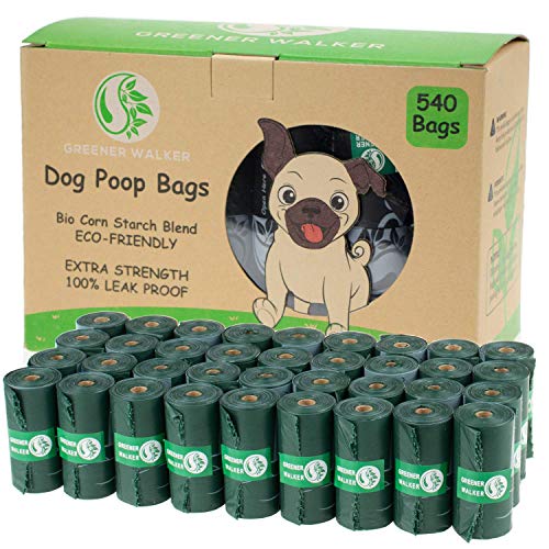 Poop Bags for Dog Waste (Deep Green / 1 Count (Pack of 540))