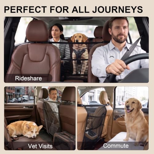 Dog Car Barrier with Metal Hooks