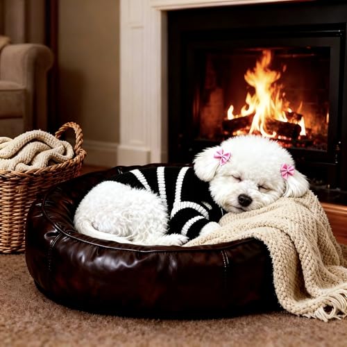 Small Dog Sweater with Zipper (Black Stripe Zip(Order One Size Up) / Medium)