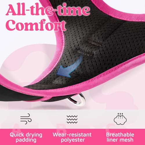 Dog Harness Small Sized (Black & Pink / Small)