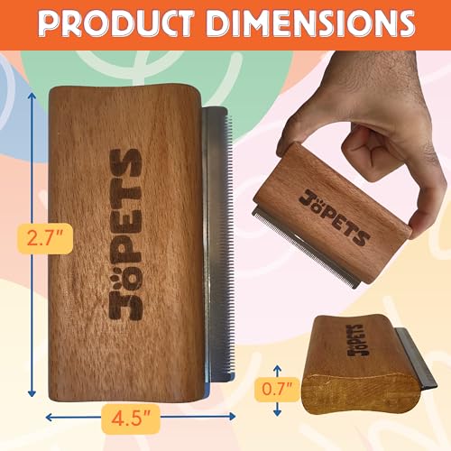 JoPets Professional Wood Deshedding & Undercoat shedding brush for Dogs