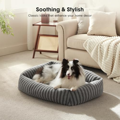 Dog Beds for Small Dogs Cats (Grey / S(20"Lx19"Wx6"Th))