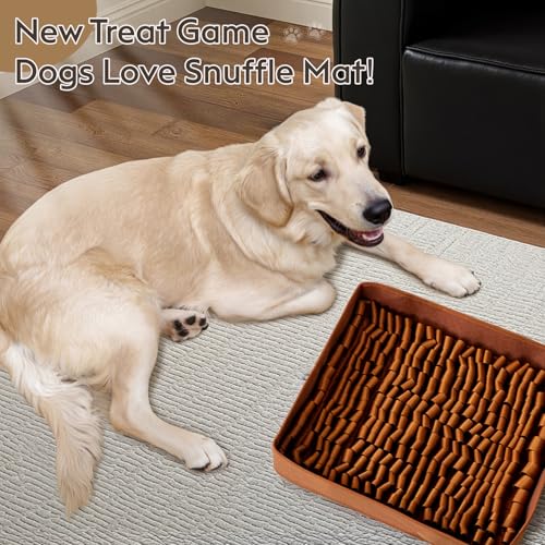 Snuffle Mat for Dogs (Brown / 14" X 12"-Portable)