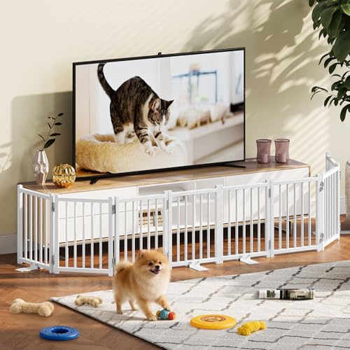 2 Pack Short Dog Gate Indoor (White / 4 Panel-16''H (2Pack))