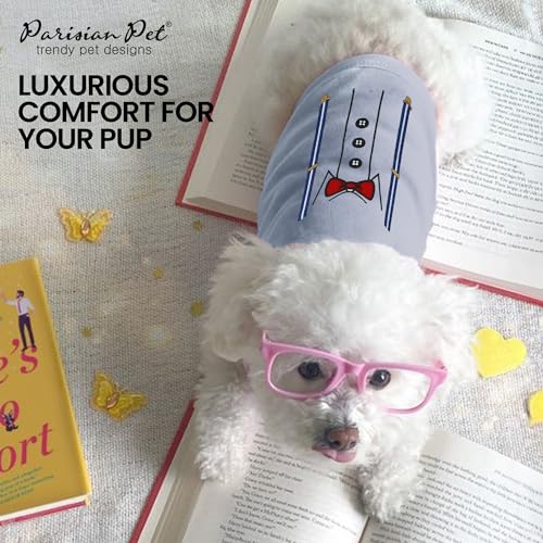 Dog Shirt 100% Cotton Bow Tie Shirts for Small Dogs (S)