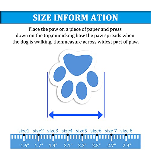 Dog Boots & Paw Protectors Non (Size 8: （3.3''x2.9'')(L*W) for 75-95 lbs / Blue)