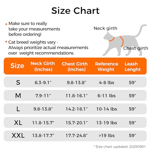 Cat Harness and Leash Set (Orange / Large)