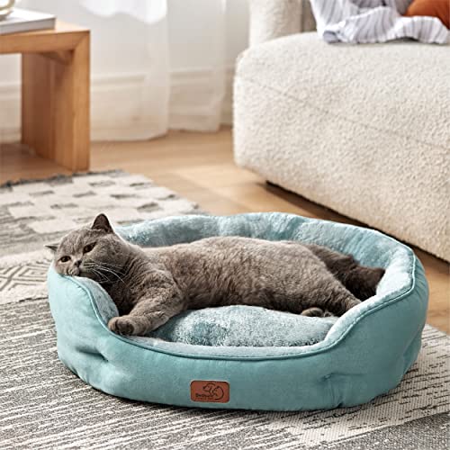 Small Dog Bed Washable (25"L x 21"W x 8"Th / Washed Blue)
