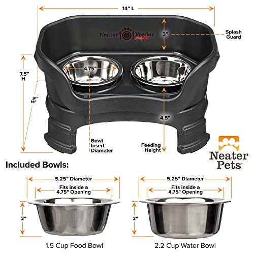 Neater Feeder Deluxe Mess (Small + Standard Bowl / Midnight Black)