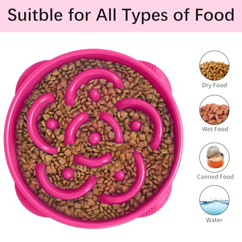 1 Pack Slow Feeder Dog Bowls (J-Purple / Large)
