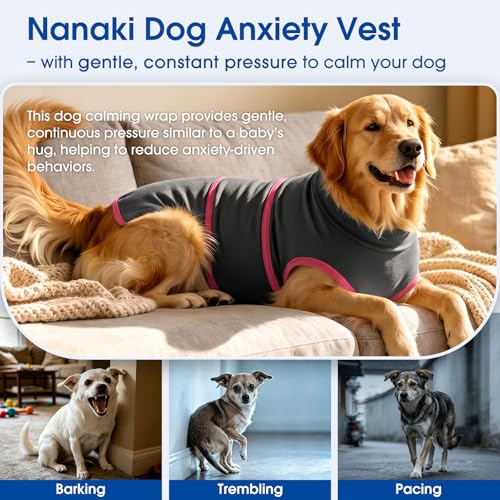 Adjustable Calming Vest Shirt for Dogs from Loud Noises (Grey / X-Small(Chest Girth:18.1"))