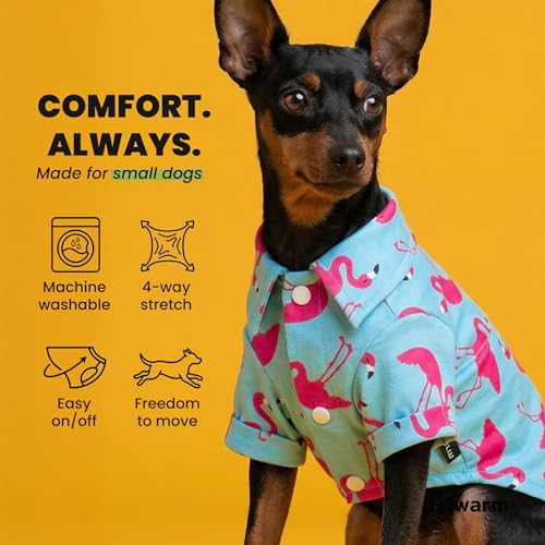 Flamingo Hawaiian Dog Shirt (Small / Flamingo)