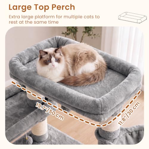 Tall Cat Tree 78 (Light Gray / 70 inch)