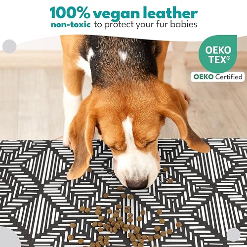 Large Dog Mat for Food and Water (16.5"L x 26"W / Boho Bliss)