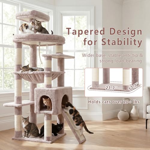 64.2" Heavy Duty Cat Tree for Large Cats with Wide Base HCT027MU (64.2 inch / Muchroom)
