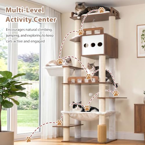 Modern Cat Tree (76 inches / Earth Brown)
