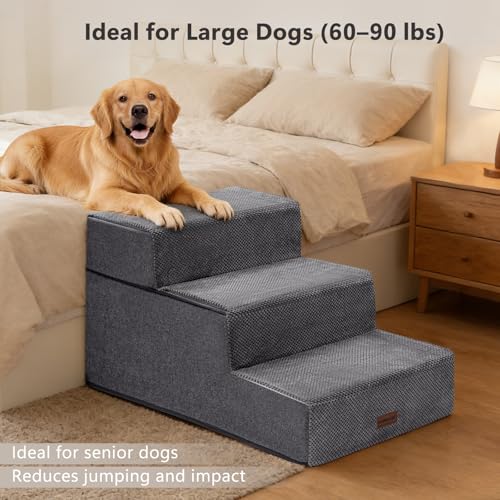 Dog Stairs for Large Dogs 18" H (Grey)