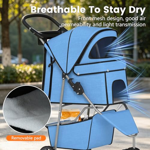 3 Wheel Pet Stroller (Blue)