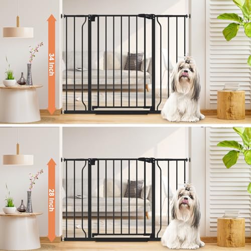 34" Tall Baby Gate No Drilling (Black / 29-45"Wide, 34"Tall)