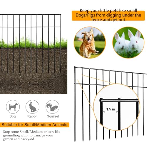 Animal Barrier Fence (24in(L)X15in(H)-5 Pack Black / Black)