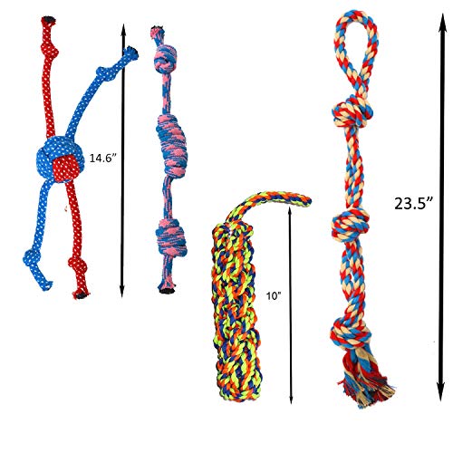 14 Pack Puppy Chew Dog Rope Toy Assortment for Small Medium Large Breeds (14 Pack Rope Combo)