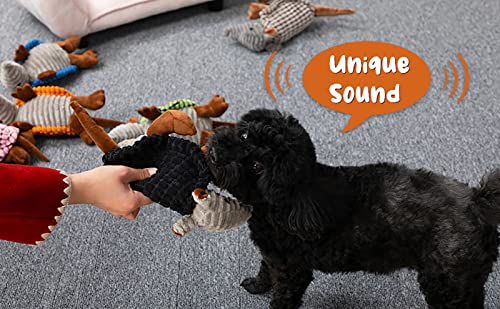 Armadillo Squeaky Puppy Dog Toys for Small Medium Dogs (8 IN / Brown)