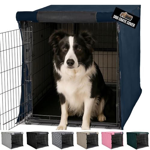 Dog Crate Covers (Navy / 36" X 23" X 25")