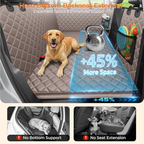 Back Seat Extender for Dogs (Khaki / M - Cars / Full Size SUVs)