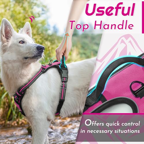 Dog Harness for Large Dogs (X-large / Rose Red)