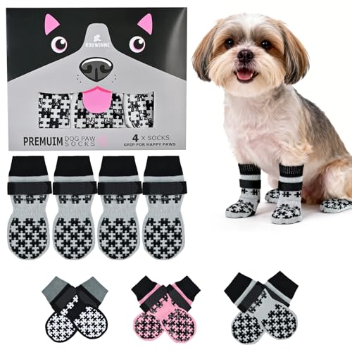 Dog Socks for Hardwood Floors Anti Slip (S(Pack of 4))