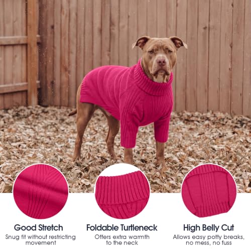 Turtleneck Dog Sweater (Rosered / Medium)