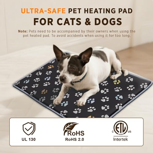 Pet Heating Pad for Cats & Dogs (24 X 16in / 1 pack black)