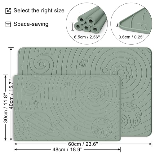 Galaxy Pet Feeding Mat (23.6"L x 15.8"W / Sage Green)