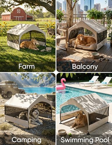 Dog House Outdoor (XXL Tent (48"D x 48"W x 39"H) / Grey)