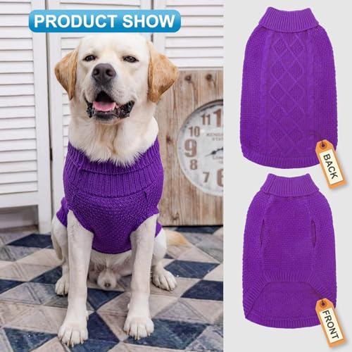 Turtleneck Dog Sweater (Large / Purple)