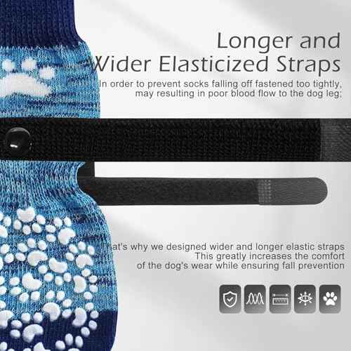 Anti Slip Dog Socks (X-large (6 Count) / Blue)